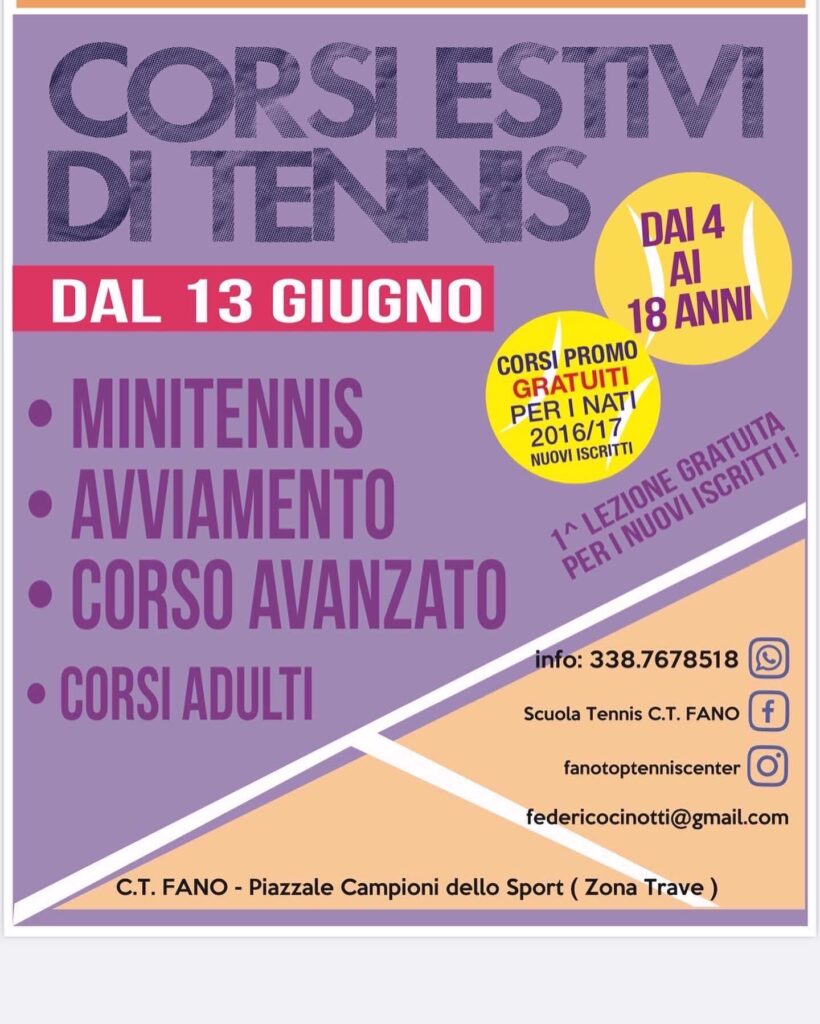 Corsi Estivi di Tennis 2022